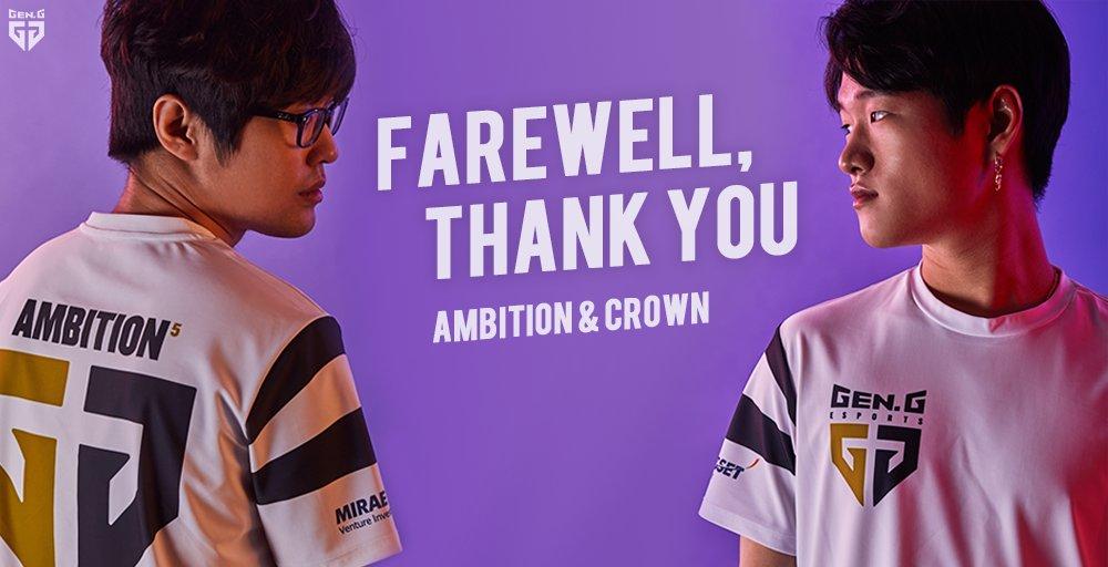 Former world champions Ambition and Crown part ways with Gen.G esports