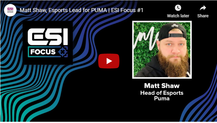 Matt Shaw explains PUMA’s esports strategy on ESI Focus #1